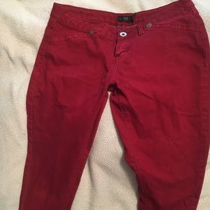 Maroon skinny jeans